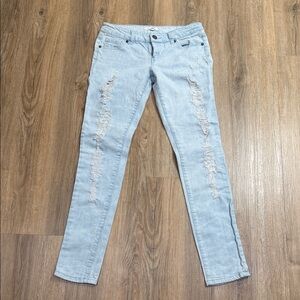 Heritage Sky Blue Distressed Skinny Jeans
